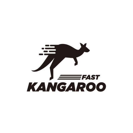 Fast symbol kangaroo design  , Australian mascot illustration templateのイラスト素材