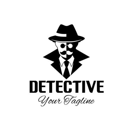 Men's glasses detective  design with detective icon design. Detective design inspiration manのイラスト素材