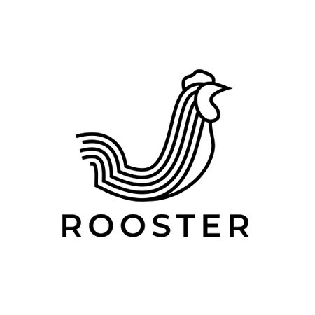 Hipster Rooster Simple Vintage Retro Minimalist Logoのイラスト素材