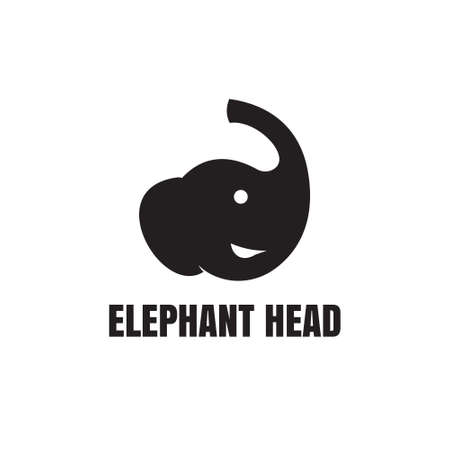 Vector design Vector illustration of cute elephant head silhouette logo graphic templateのイラスト素材