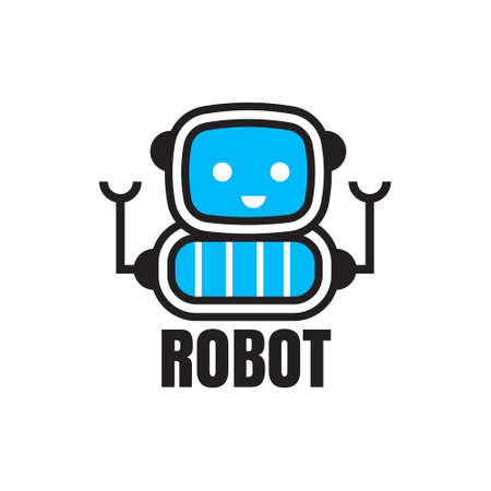 Vector cute robot mascot logo template designのイラスト素材