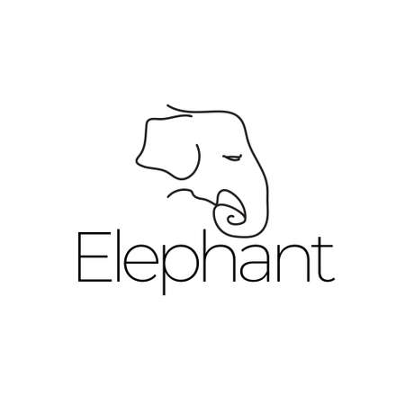 line style elephant head logo Abstract line Elephant Head Logo Design, Vector Templateのイラスト素材
