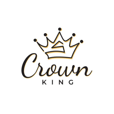 Logo Vintage Crown Royal King Queen abstract letter S Logo design vector template. Geometric symbol Logotype concept icon.のイラスト素材
