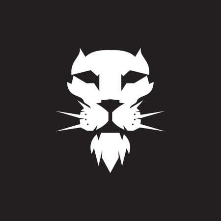 Vector illustration of lion face on black backgroundのイラスト素材