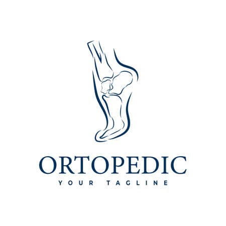 Bone health logo design concept for ankle joint. Orthopedic Logoのイラスト素材