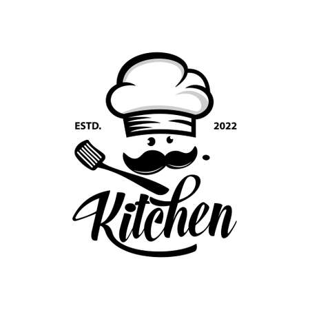 Restaurant Chef Logo Stock Illustration Template cooking happilyのイラスト素材