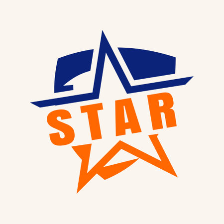 Star symbol illustration design, shield with in trendy flat style isolated. Logo protection. emblem, symbol ,templateのイラスト素材