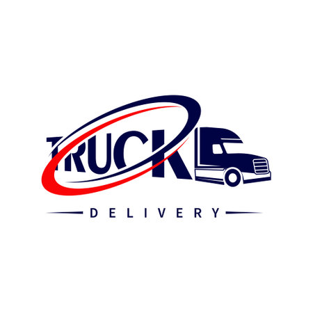 Truck logo logistics illustration design Vector truck silhouette abstract logo templateのイラスト素材