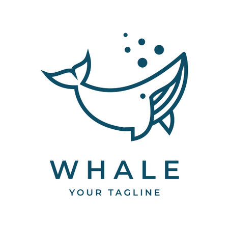 Humpback whale logo vector illustration, template, symbol designのイラスト素材