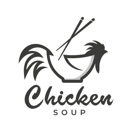Chicken bowl logo template, suitable for traditional food business, noodles, fast food restaurant, Korean food, Japanese foodのイラスト素材