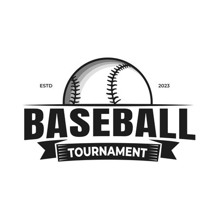American Sports Baseball Club Logo Inspiration, baseball club. Tournament basketball club emblem, symbol, icon, team identity. design template with white backgroundのイラスト素材