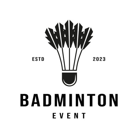 Badminton Silhouette Antique Retro Vintage. symbol,icon badminton club vector illustrationのイラスト素材