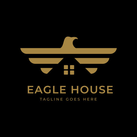 Vector and Drawing Eagle wing bird house design for Real Estate and propertyのイラスト素材
