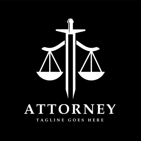 Simple Minimalist Sword Blade with Scales of Justice for Law Attorney Lawyer Advocate Vintage  Design Vectorのイラスト素材