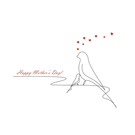 Happy mothers day card with love hearts, vector illustrationのイラスト素材