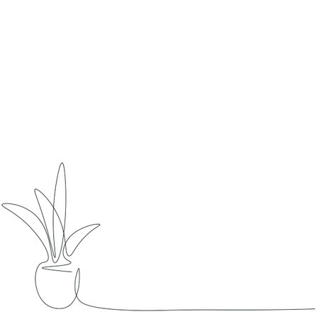 Plant silhouette on white background vector illustrationのイラスト素材