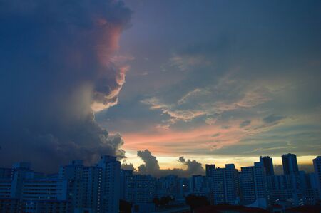 Colourful clouds during sunsetの写真素材