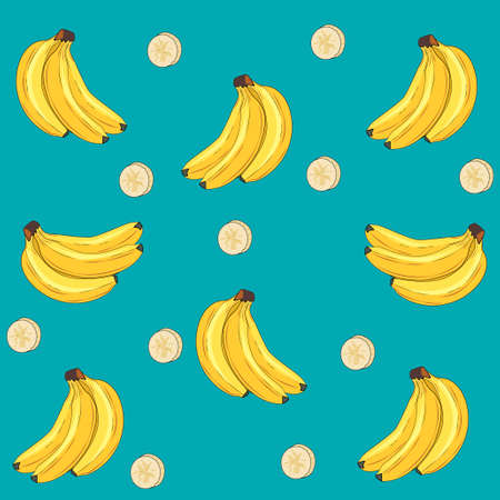 blue background with bananasのイラスト素材