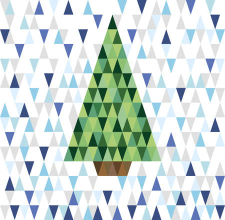 abstract wallpaper with christmas tree and snowのイラスト素材