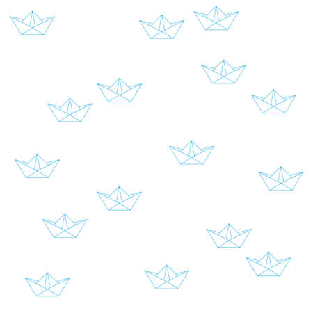children's print with paper ships