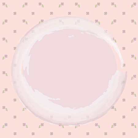 floral background with round frameのイラスト素材