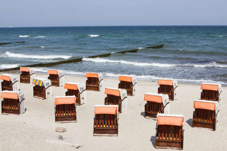 german beach chair Strandkorb sandの写真素材