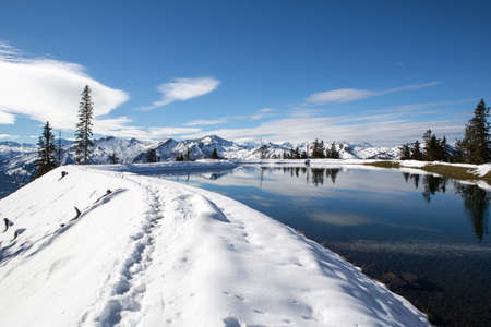 Austria Lake Bad Hofgaststein in alps panoramaの写真素材