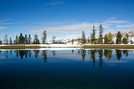 Alpine lake in the Gastein mountains Alps Austria mountain landscapeの写真素材