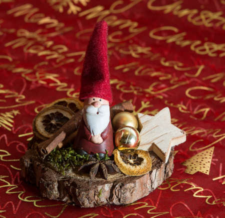 beautiful christmas decoration with Santa Claus and Zimtの写真素材