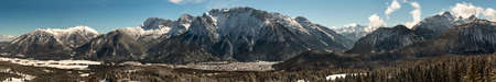 Karwendel mountains panorama in the Bavarian Alpsの写真素材