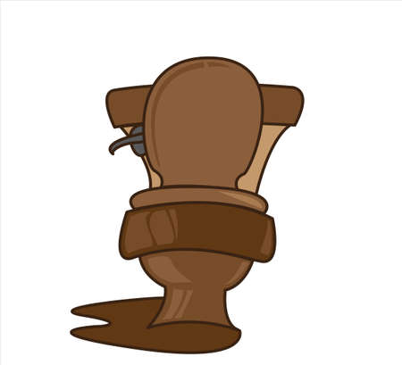 A flush toilet in illustrationのイラスト素材