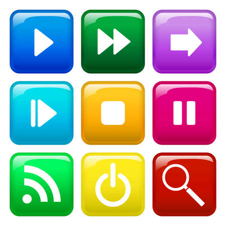 Colorful button icon setのイラスト素材