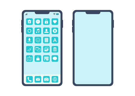 Various applications and smartphone illustration setsのイラスト素材