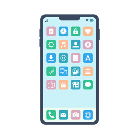 Various applications and smartphone illustration setsのイラスト素材
