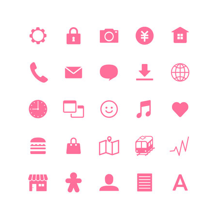 Various icon illustrations for use with digital tools.のイラスト素材