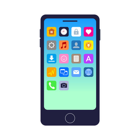 Various applications and smartphone illustration setsのイラスト素材