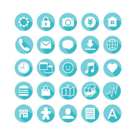 Various icon illustrations for use with digital tools.のイラスト素材