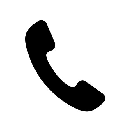 Simple black and white handset icon.のイラスト素材