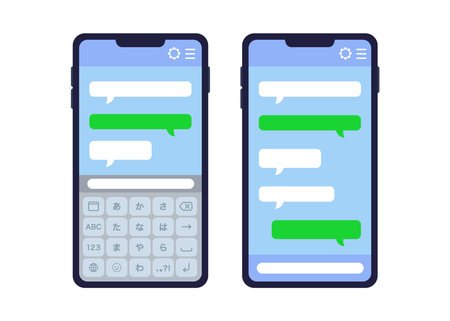 Illustration of a conversation on a smartphoneのイラスト素材
