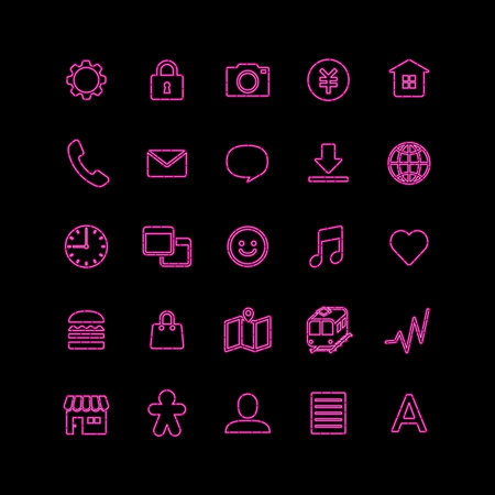 Various icon illustrations for use with digital tools.のイラスト素材
