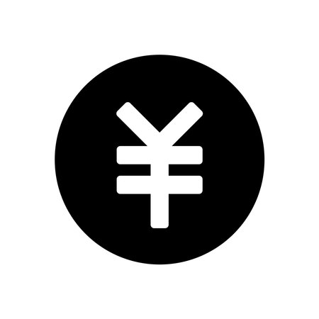 Simple black and white coin-shaped circle icon.のイラスト素材