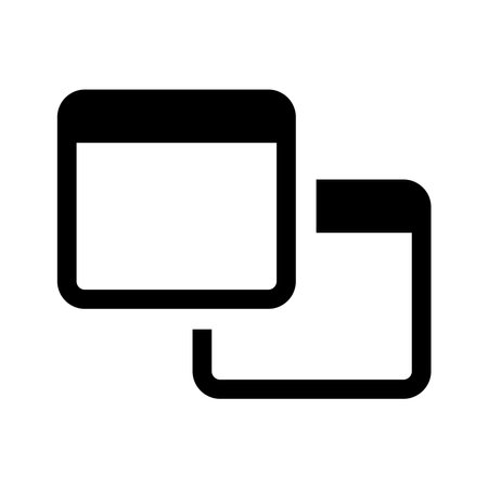 Simple black and white digital window icons.のイラスト素材