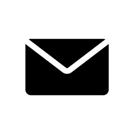 Simple black and white mail icon.のイラスト素材