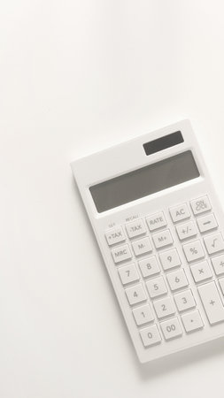 Image with white calculator placedの写真素材