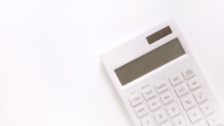 Image with white calculator placed