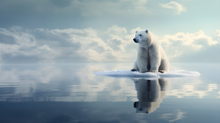 Polar bear (Ursus maritimus) on the iceの素材