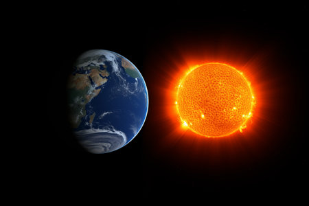Solar Eclipse of the Sun on Earth. Solar Eclipse of the Sun on Earth.の素材