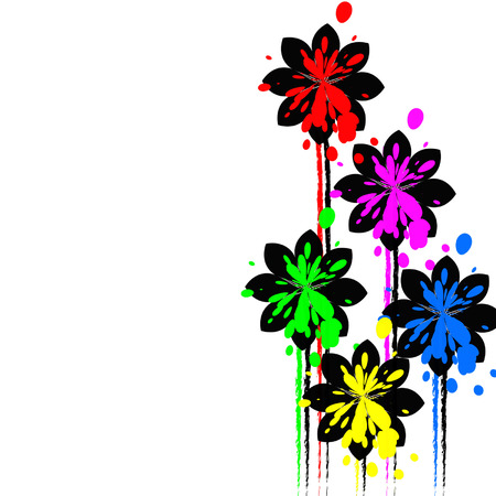 colorful flowersのイラスト素材