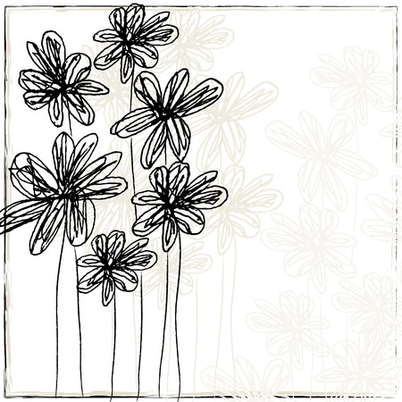 handdrawn flowers backgroundの写真素材