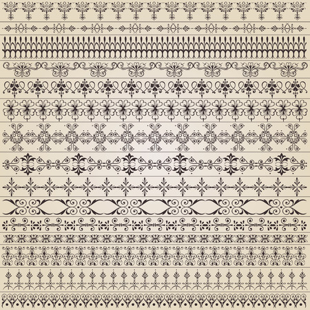 vintage borders for designs or decorationのイラスト素材